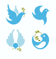 set of symbols dove peace vector image vector image