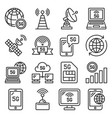 5g generation mobile communication icons set line vector image