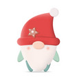 christmas gnome nisse 3d icon on white background vector image