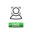 face recognition button access control system vector image