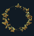 golden butterflies frame gorgeous butterfly vector image