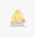 golden buddha in haedong yonggungsa seaside temple vector image