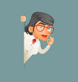 look out corner female professor expert scientist vector image
