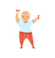 senior man in sports uniform exercising vector image vector image