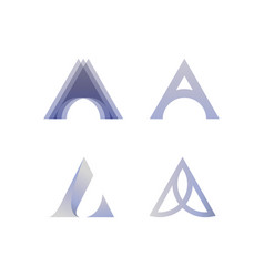 Double a letter logo lettermark aa monogram type Vector Image