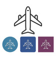 line icon of plane in different variants vector image