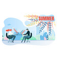 office work in summer season desire to rest vector image