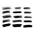 set brush strokes line vector image vector image
