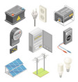 electric power objects with breaker box socket vector image