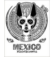 image of a dog in ethnic style mexican vector image