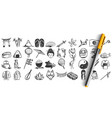 japan doodle set vector image vector image