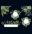border and frame with leaves and succulent vector image vector image