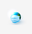 medical mask protection planet from virus vector image