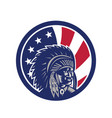 native american indian chief usa flag icon vector image
