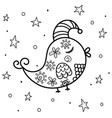 sleeping bird at night coloring page sweet dreams vector image vector image
