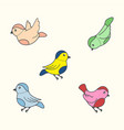 birds in vintage style vector image