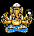 ganesha with musical attributes vector image vector image