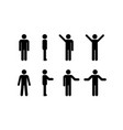 man standing set stick figure human vector image