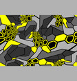 seamless pattern hexagonal yellow camo texture vector image