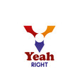 y letter icon for yeah right design vector image vector image