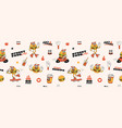 burger retro cartoon fast food seamless pattern vector image vector image