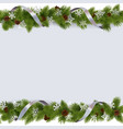 christmas border with snowflakes vector image
