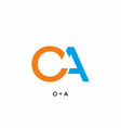 orange blue color of oa initial letter vector image