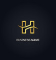 h initial company gold logo vector image vector image