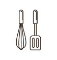 isolated black skimmer and whisk simple icons vector image vector image