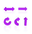 set of violet arrows vector image vector image