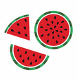 whole watermelon and slices vector image
