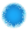 winter round background with snowflakes vector image