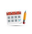 calendar or organizer icon with green check mark vector image