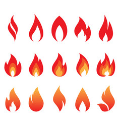 Flames flat set Royalty Free Vector Image - VectorStock
