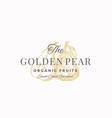 golden pear abstract sign symbol vector image