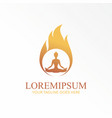 radiant energy of yoga with woman and fire flame vector image