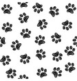 seamless pattern with doodle dog and cat paws vector image