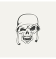 skull in helmet black and white vector image
