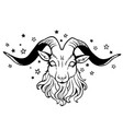 cartoon black head goat vector image vector image