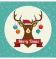 happy merry christmas with character reindeer vector image