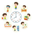 kids daily routine activities vector image
