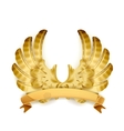wings golden emblem vector image