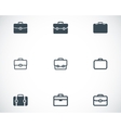 black briefcase icons set vector image vector image