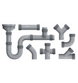 sewerage pipes realistic set vector image vector image