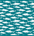 sharks hand drawn seamless pattern vector image