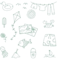 beach toys doodle for kids vector image