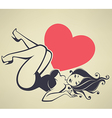 girl and heart vector image