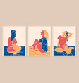 woman silhouette modern art style in t vector image