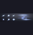 blue lens flares set isolated on transparent vector image