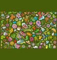 doodle cartoon set spring objects vector image vector image